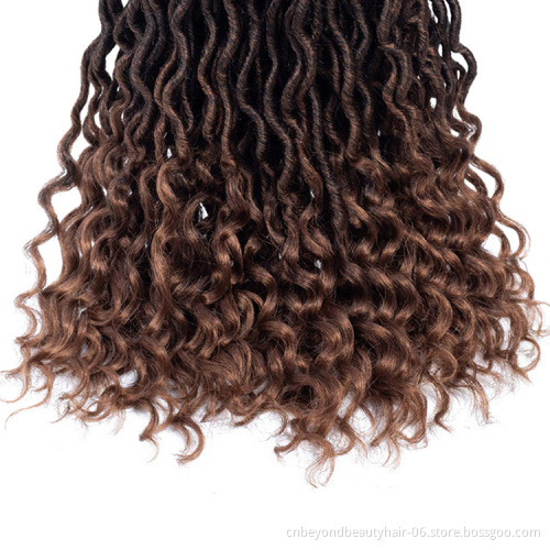 boho goddess locs crochet hair Cheap Crochet Braid Hair Synthetic Braids Faux Locs Curly Crotchet Hair Extensions Goddess Locs